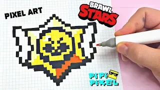 BRAWL STARS ! ЗНАЧОК БРАВЛ СТАРС  РИСУНКИ ПО КЛЕТОЧКАМ -PIXEL ART ,HF