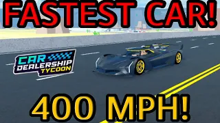 How To BUILD The FASTEST Car IN Car Dealership Tycoon!