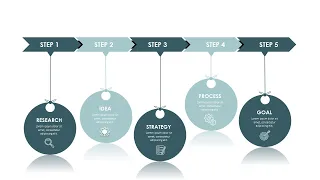 Create 5 Steps Hanging Options Slide In Powerpoint