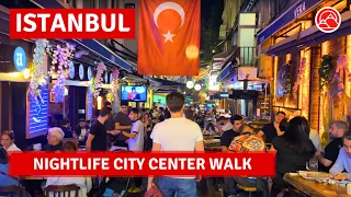 Istanbul Nightlife 2023 City Center Taksim-Istiklal Street Walking Tour|4k 60fps