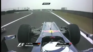 Lewis Hamilton overtake on Sebastian Vettel on pit-entry Chinese GP 2010