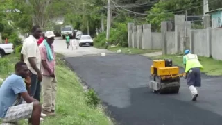 Road Works at Spot Valley, Rose Hall, St. James on April 20, 2017.