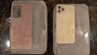 Samsung Note 20 Ultra vs iPhone 11 Pro FREEZE TEST! 🥶