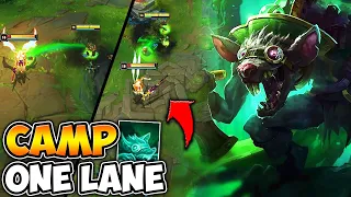 League of Legends but I only camp one lane the whole game (This is Hilarious)