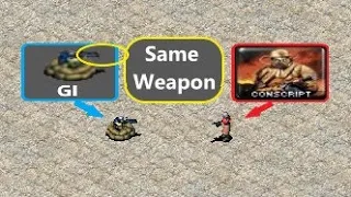 Dep. Gi vs Conscript with the same weapon - Red Alert 2