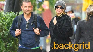 Bradley Cooper and Gigi Hadid are spotted taking shelter on rainy morning at HIS PLACE!!!