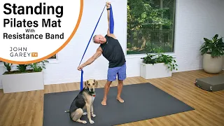 Standing Pilates Mat with Resistance Band