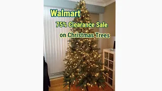 7.5 feet pre-lit Birchwood Christmas tree at Walmart