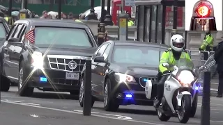 Secret Service in Action: President Obama Motorcade in London Special Escort Group SEG