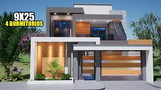 CASA MODERNA - MODERN HOUSE DE DOS PISOS 9X25 4 DORMITORIOS (RVL CASAS 2022)