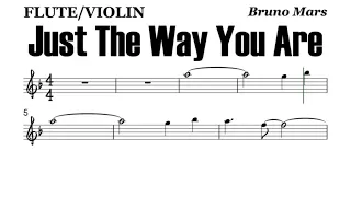 JUST THE WAY YOU ARE Flute Violin Sheet Music Backing Track Play Along Partitura