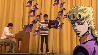 Playing Giorno’s theme at a school cultural event Piano Violin Duet