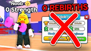 Starting Over as NOOB But Rebirths Are BANNED in Arm Wrestling Simulator (Roblox)