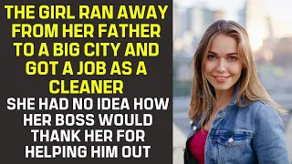 The woman got a job as a cleaner and soon her boss thanked her for helping him out
