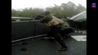 Бой ополченцы бьют по силам  АТО из пулемета 22 11 Донецк War in Ukraine 1