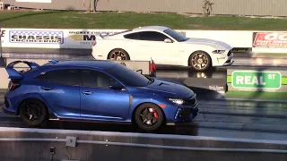 Honda Civic Type R w Bolt Ons vs Mustang GT, KIA Stinger GT, Mazda Miata & Chrysler 300 1/4 Mile