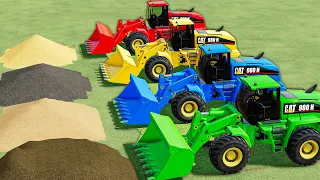 TRANSPORT OF COLORS! CAT TRANSPORTING with Massey FERGUSON! FRUIT SALES WORKS! FS22