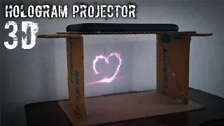 How to make a 3D projector on transparency using smartphone |3D hologram projector