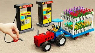 Diy tractor mini Bulldozer to making Petrol Pump Construction | diy mini Concrete Mixer | HP Mini