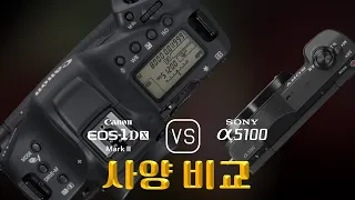 Canon EOS-1D X Mark II 와 Sony A5100 의 사양 비교