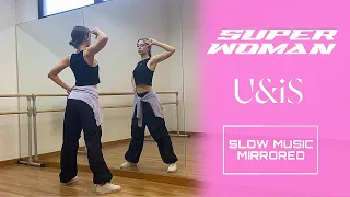 UNIS (유니스) - SUPERWOMAN Dance tutorial | SLOW MUSIC & MIRRORED