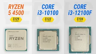 Ryzen 5 4500 vs R5 5500 vs R5 3600 vs i3-12100F vs i5-10400 vs i3-10100 w/ RTX 3080 Ti