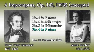 Schubert: 4 Impromptus (D935, excerpts), A. Fischer (1960) シューベルト 4つの即興曲(抜粋) A. フィッシャー