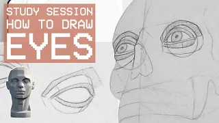 How To Draw Eyes - Easy Asaro Head Method (Study Session)