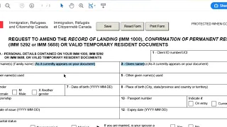 Imm1436e request to amend the record of landing(imm1000),copr(imm5292 or imm5688)temporary resident