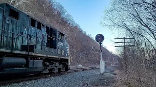 Norfolk Southern trash train passes old Pennsy signals