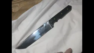 Knife Making - Grinding A Large Custom Tanto Knife