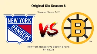 NHL Original Six | Season 8 | Regular Season Game 1/70 | Rangers vs Bruins