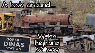 A look around Dinas Station - Welsh Highland Railway Caernarfon - rolling stock - locomotive