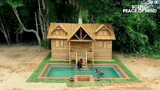 65 DAYS BUILD A HOME IN FOREST WITH SWIMMING POOL #artwork #forest #building #survival  #trending