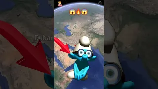 I Found Giant Smurf on Google Earth and Google maps 🌎 #shorts #earth #map #ytshorts #nayan