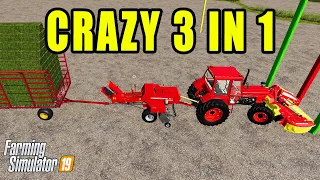 3IN1!  EASY GRASS JOB! Farming Simulator 19