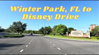 4K | Winter Park, Florida to Disney's Animal Kingdom | Morning Drive