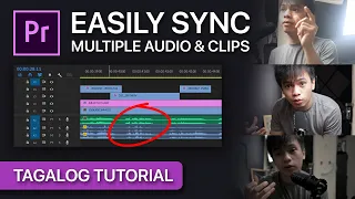 Synchronize clips and audio FAST | TAGALOG TUTORIAL - Premiere Pro