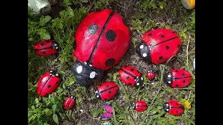 How to make ladybug | cement craft ideas | cement ideas for garden