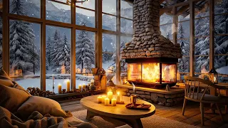 Winter Jazz Music In A Cozy Coffee 🎹 Smooth Jazz Background Music With A Warm Fireplace To Relax