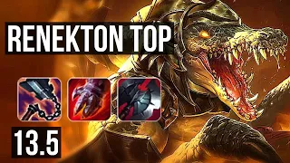 RENEKTON vs GAREN (TOP) | 1.3M mastery, 500+ games, 8/2/4, Dominating | KR Master | 13.5