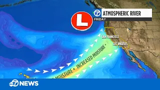 Atmospheric river set to slam CA Friday, causing flood threats