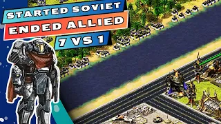 Red Alert 2 Gameplay - 7 Vs 1 - Started Soviet, Ended Allied - Yuri's Revenge