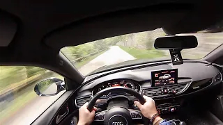 Audi A6 allroad 3.0 BiTDI (320 hp) POV Sport Driving on mountain road
