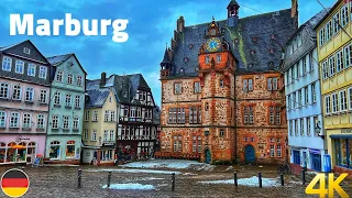 Marburg, Germany in Snow 4K - A unique fairytale medieval town in Germany