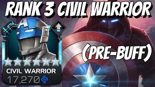 6 Star Rank 3 CIVIL WARRIOR (Pre-Buff) Rank Up & Gameplay - An Absolute TANK!!!