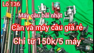 Lô 136,máy câu nội địa nhật sai 10.000,máy câu mini,máy câu cối trợ lực,cần câu đài