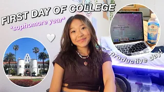 FIRST DAY OF COLLEGE *sophomore year* VLOG | college day in my life