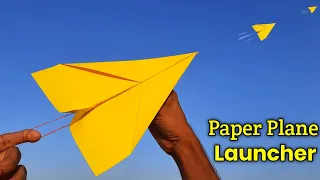 how to make paper plane launcher , rubberband paper plane launcher making , flying plane , air plane