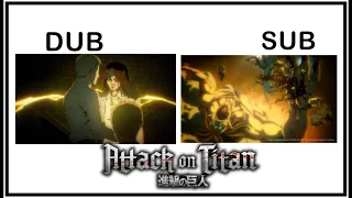 Eren Declares War On Marley SUB vs DUB - Attack On Titan Season 4